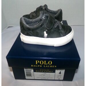 NIB POLO RALPH LAUREN SAYER GREY CAMO SHOES~SZ 4~TODDLER~